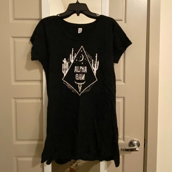 Black Alpha Gamma Delta AGD t-shirt dress - Picture 1 of 1